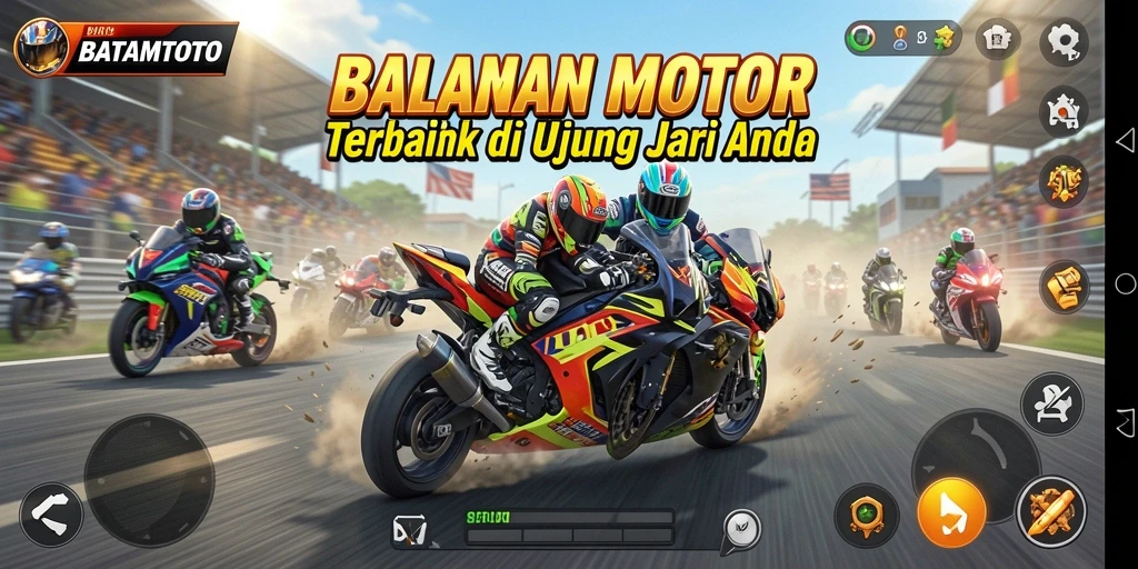 Tampilan menarik dari gameplay BATAMTOTO dalam balapan motor.