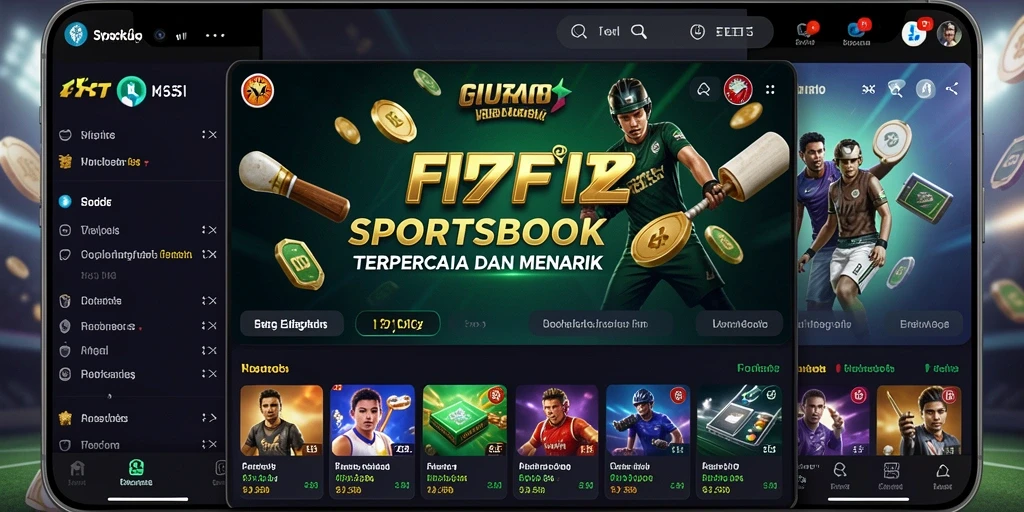 Tampilan gameplay Sportsbook yang menarik dan informatif.