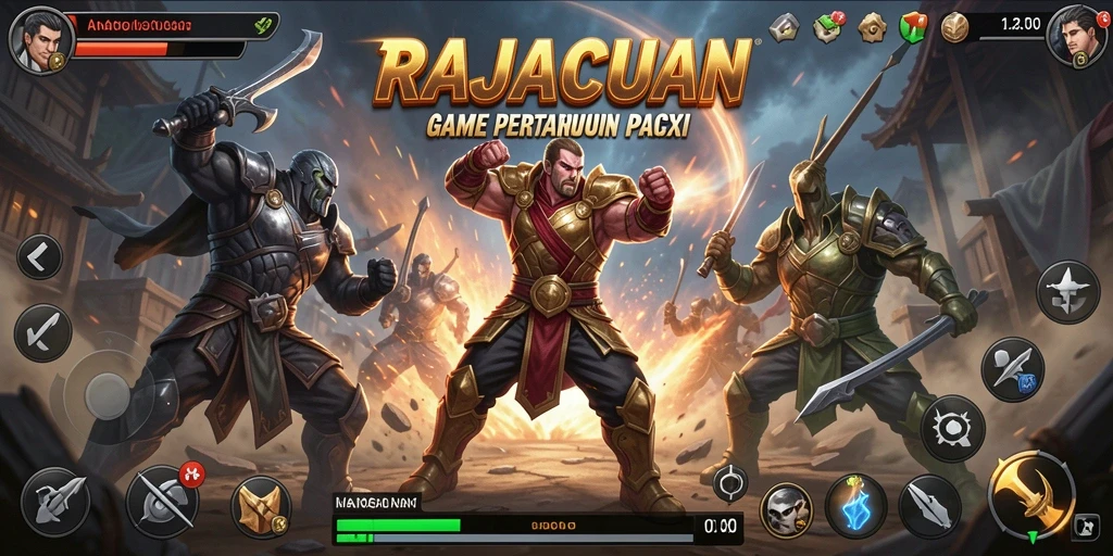 Gameplay RAJACUAN yang menegangkan dengan pertarungan seru.