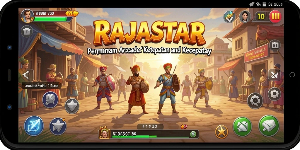 Screenshot gameplay RAJASTAR yang menampilkan aksi seru
