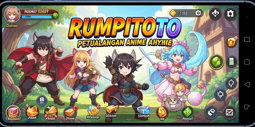 Gameplay RUMPITOTO yang menampilkan karakter Anime yang lucu.