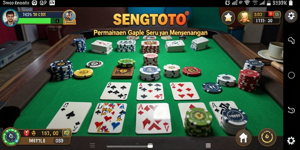 Screenshot gameplay SENGTOTO menampilkan suasana seru permainan Gaple.