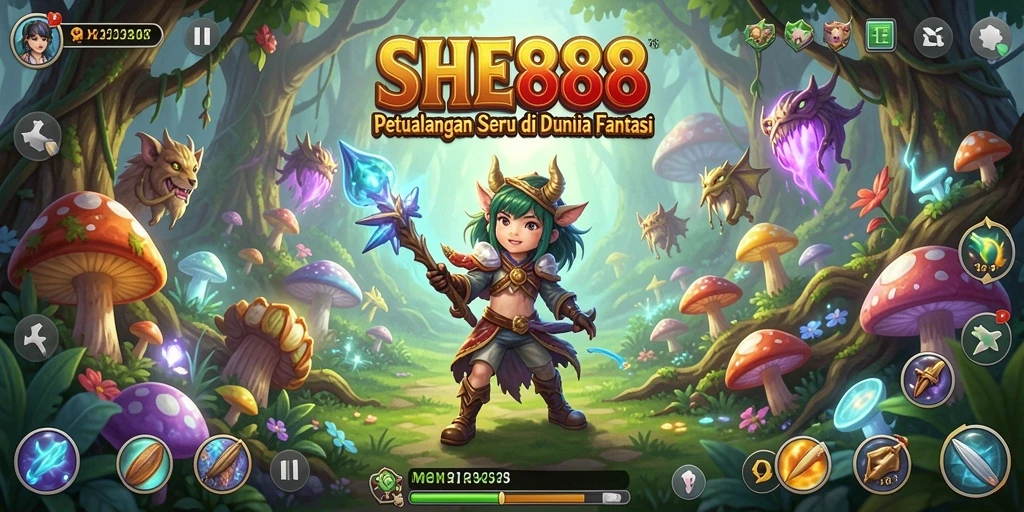Screenshot utama SHE888 menampilkan gameplay petualangan yang seru.