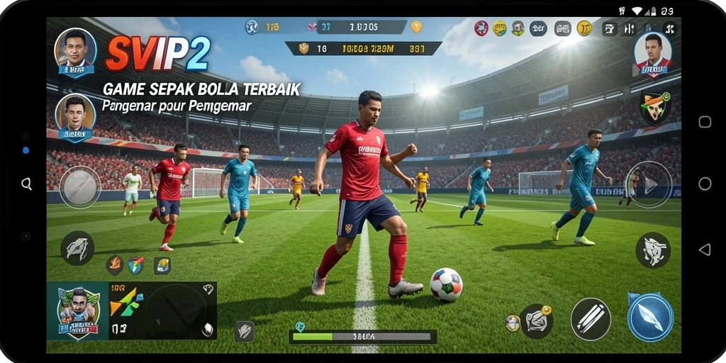 Tampilan gameplay menarik dari SVIP2 yang menggambarkan sepak bola.