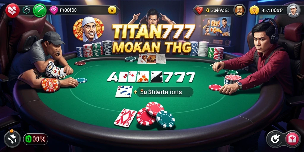 Tampilan gameplay poker di TITAN777 yang menegangkan dan menarik.